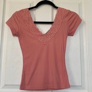 Rue 21 peach color laced blouse